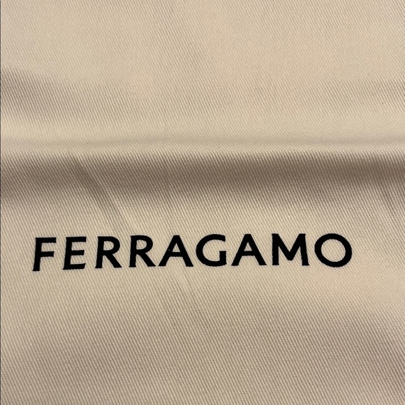 Salvatore Ferragamo Handbags - Salvatore Ferragamo Cream Dust Bag with Black Logo
